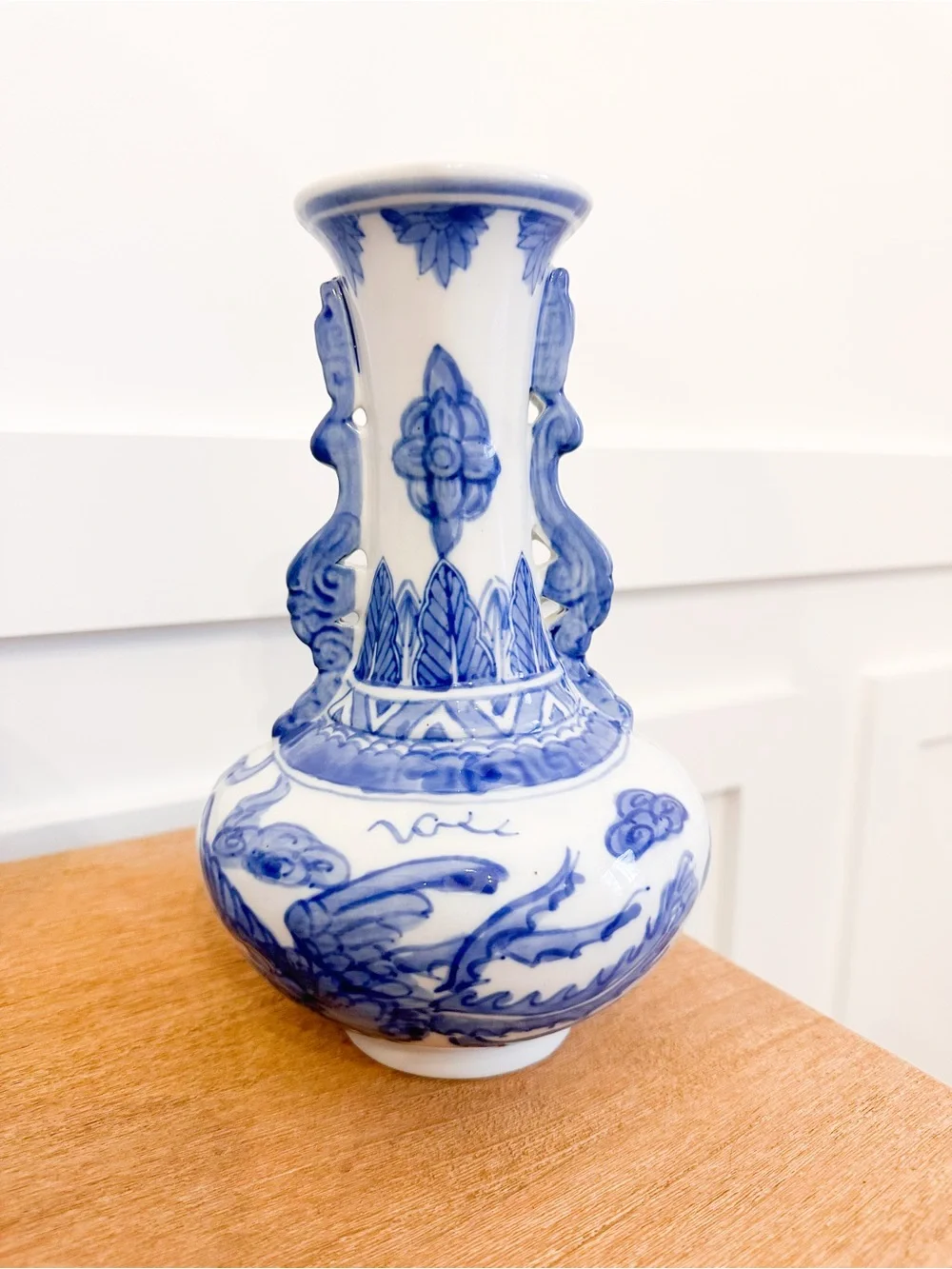 Blue and White Ceramic Vase - Classic Home Accent